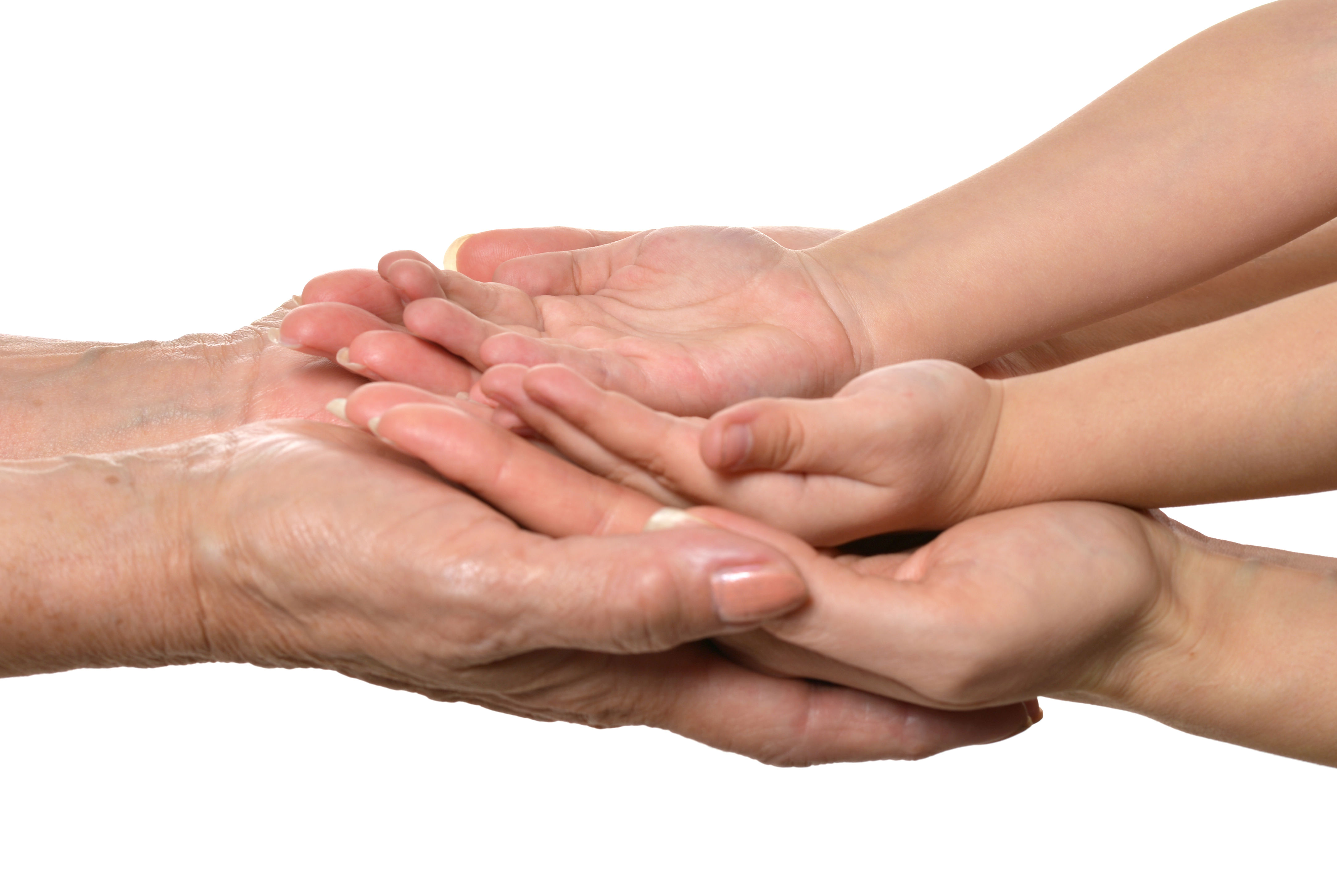 Hænder ovenpå hinanden