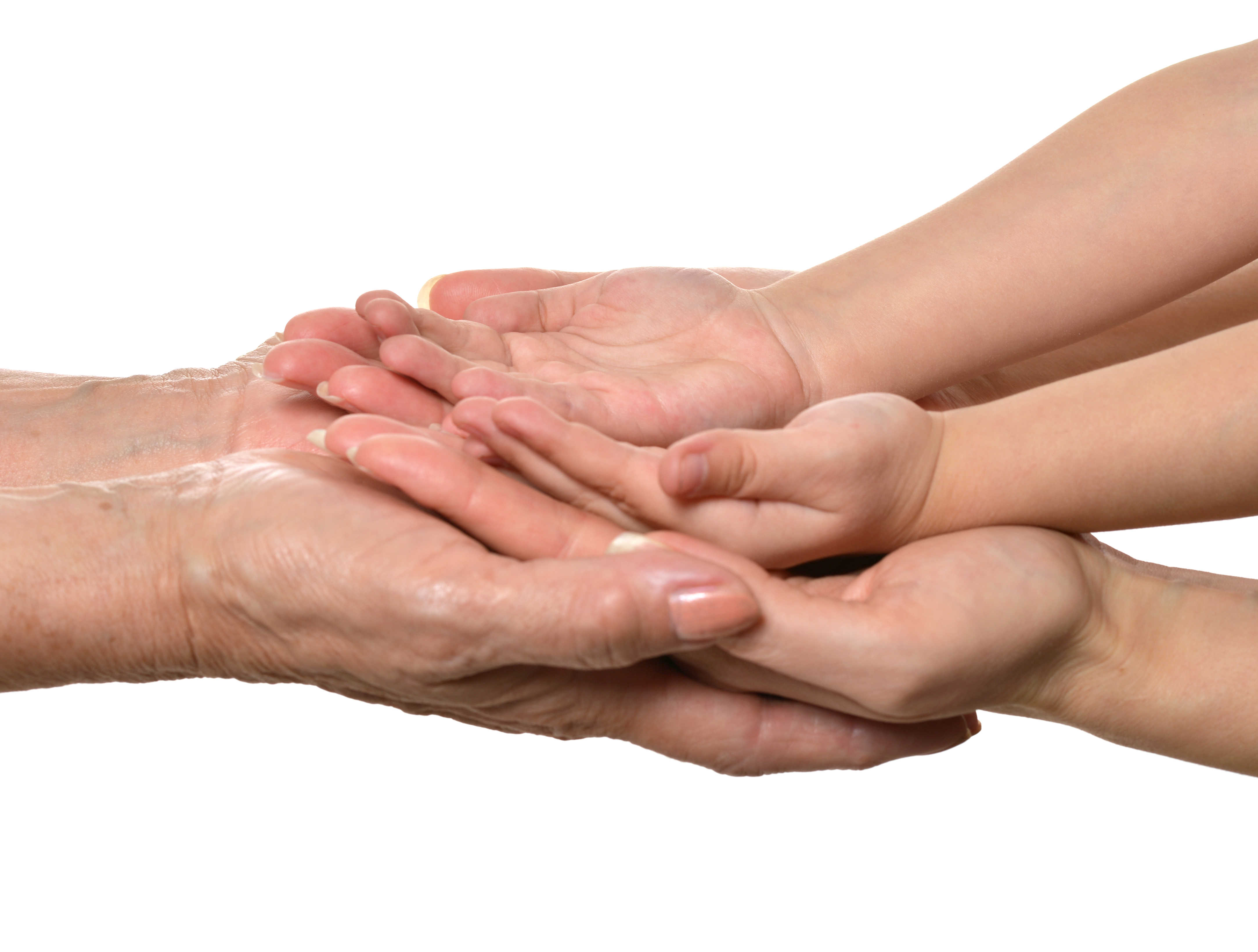 Hænder ovenpå hinanden